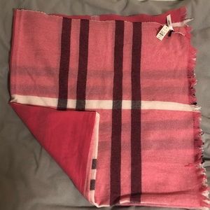 Talbots pink & white grid SCARVE